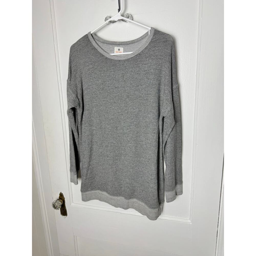Sundry Anthropologie Gray Knit Long Sleeve Lightweight Gray Tunic Sweatshirt XS